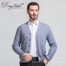 Bueno precio de color gris para hombre Cardigan Poullover diseño Knit Cashmere Sweater en China